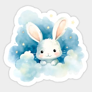 Cute bunny in the clouds Sticker